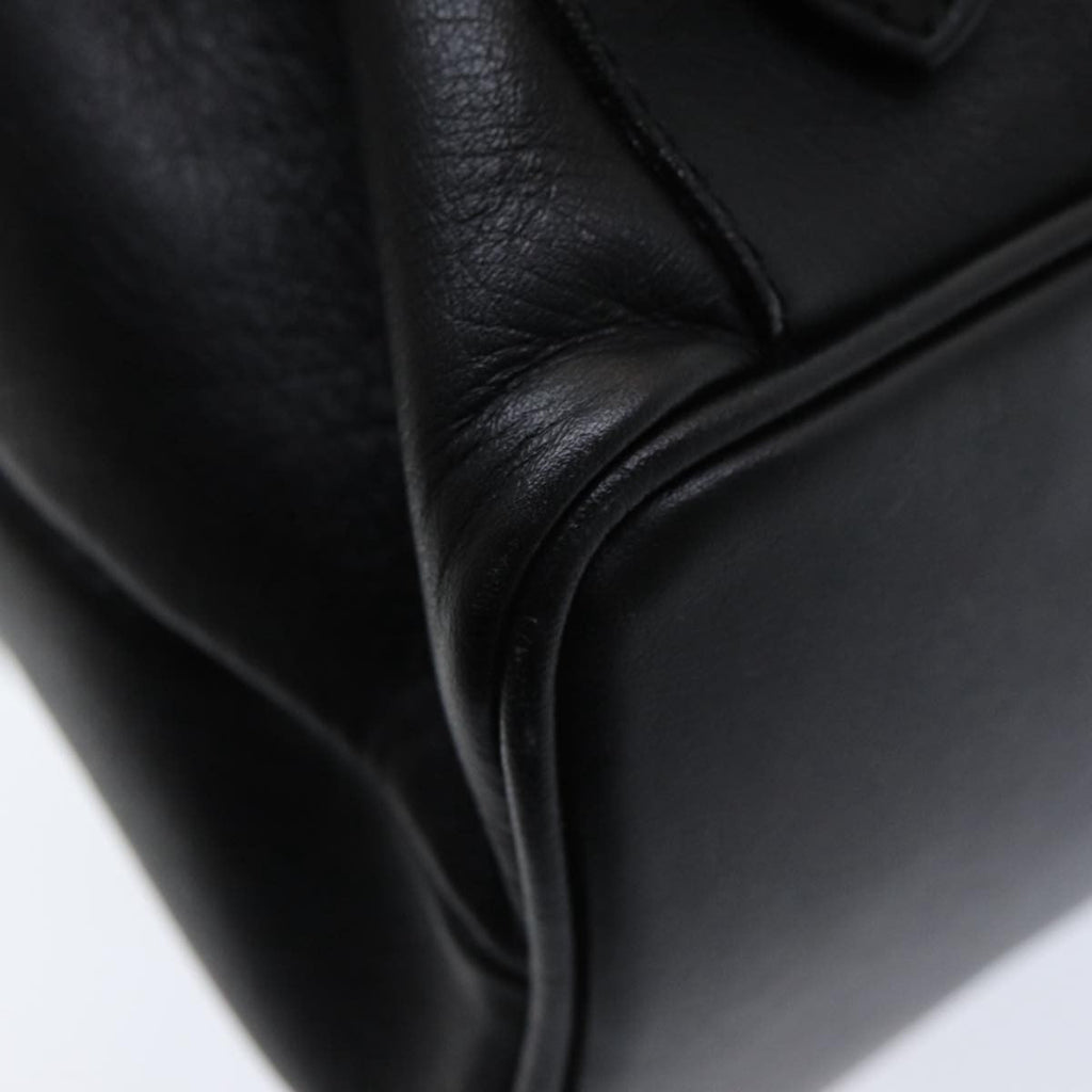 Gucci Vintage Bamboo Backpack Leather Black Leather Backpack Bag (Pre-Owned)