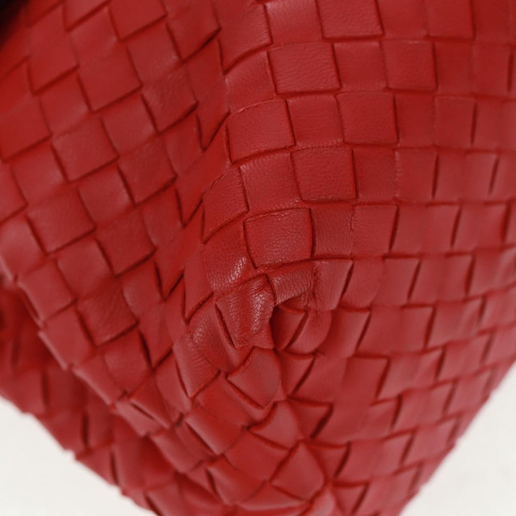 Bottega Veneta Glass Shoulder Bag Intrecciato Nappa With Snakeskin Red Leather Shoulder Bag Bag