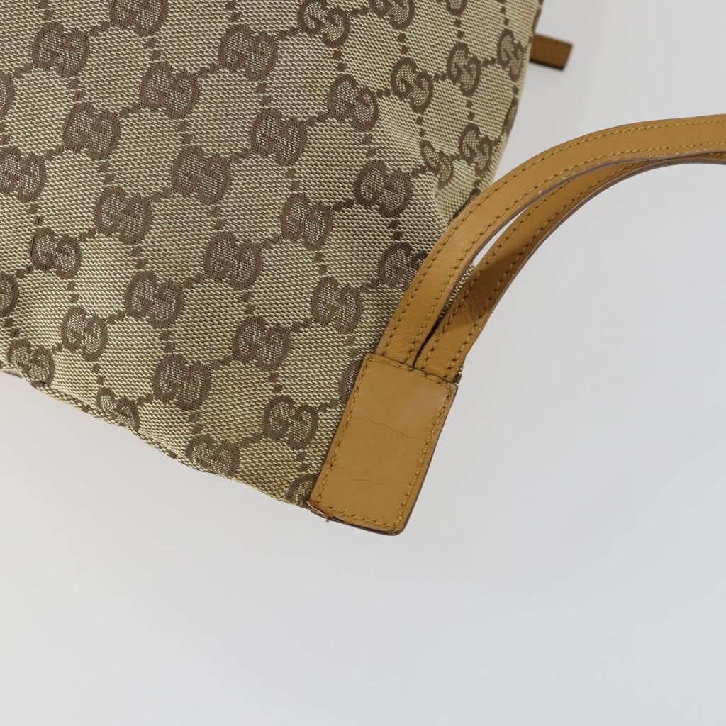 Gucci Drawstring Backpack Gg Canvas Beige Canvas Backpack Bag (Pre-Owned)