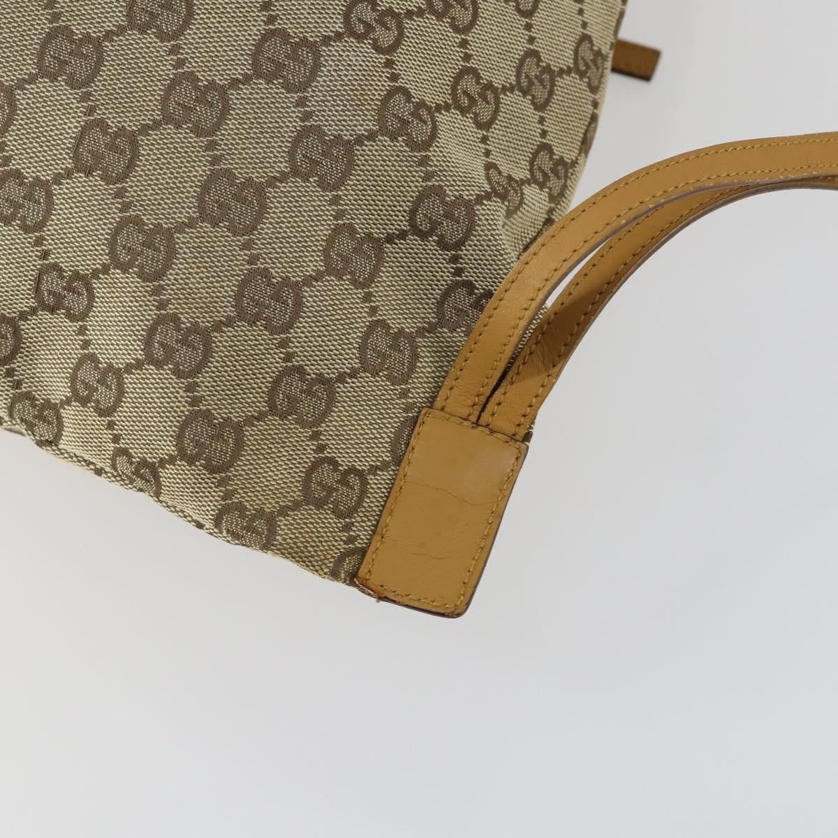 Gucci Drawstring Backpack Gg Canvas Beige Canvas Backpack Bag (Pre-Owned)