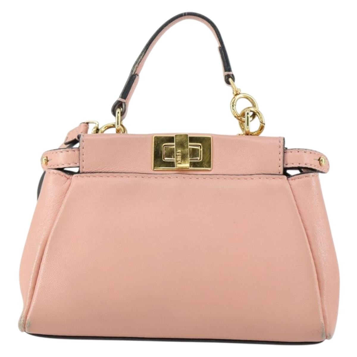 Fendi Peekaboo Bag Leather Pink Leather Handbag