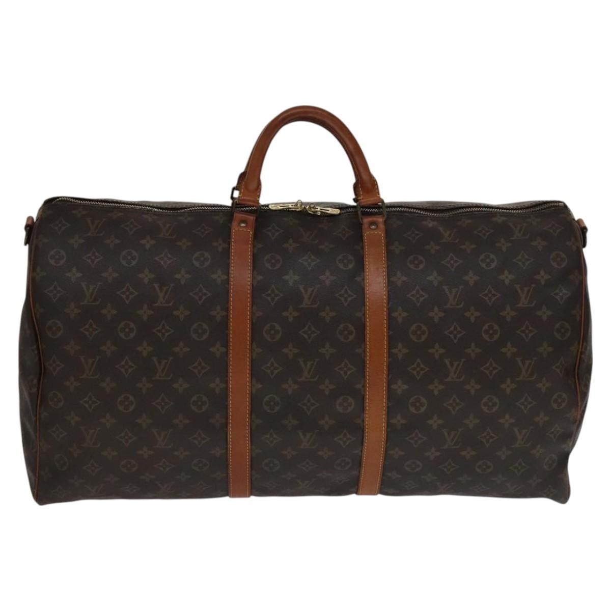 Louis Vuitton Keepall Bandouliere Bag Monogram Canvas Brown Canvas Travel Bag