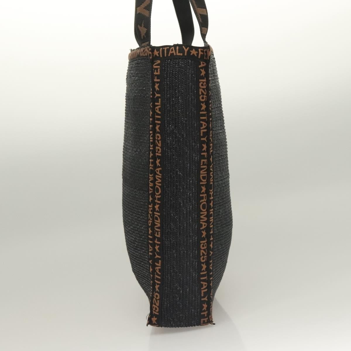 Fendi Zucca Tote Bag Straw Black Wood Tote Bag Bag