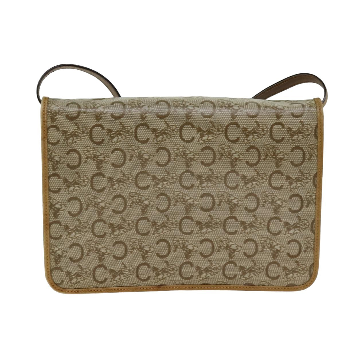 Celine C Macadam Shoulder Bag Canvas Beige Canvas Shoulder Bag Bag