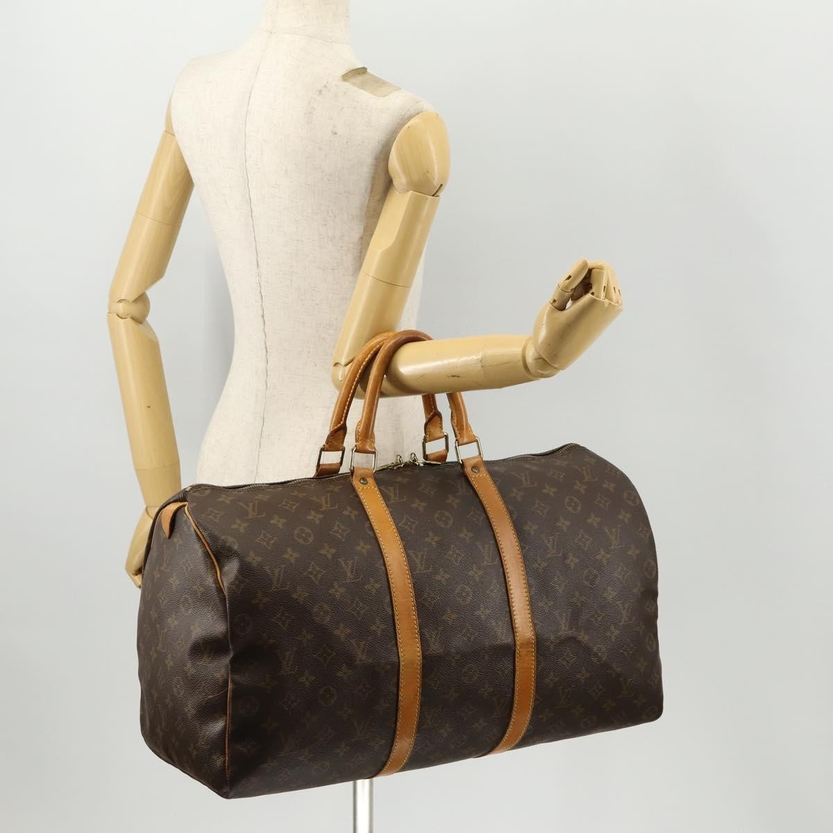 Louis Vuitton Keepall Bag Monogram Canvas Brown Canvas Travel Bag