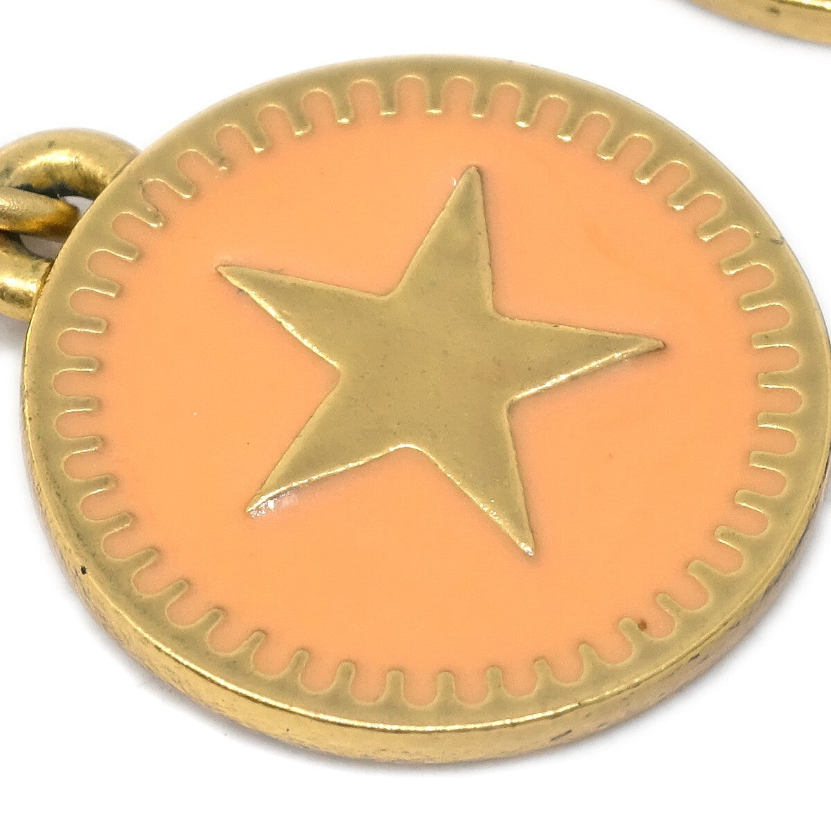 Chanel Cc Star Dangle Earrings Metal With Enamel Pink Gold_Plated Earrings Jewelry