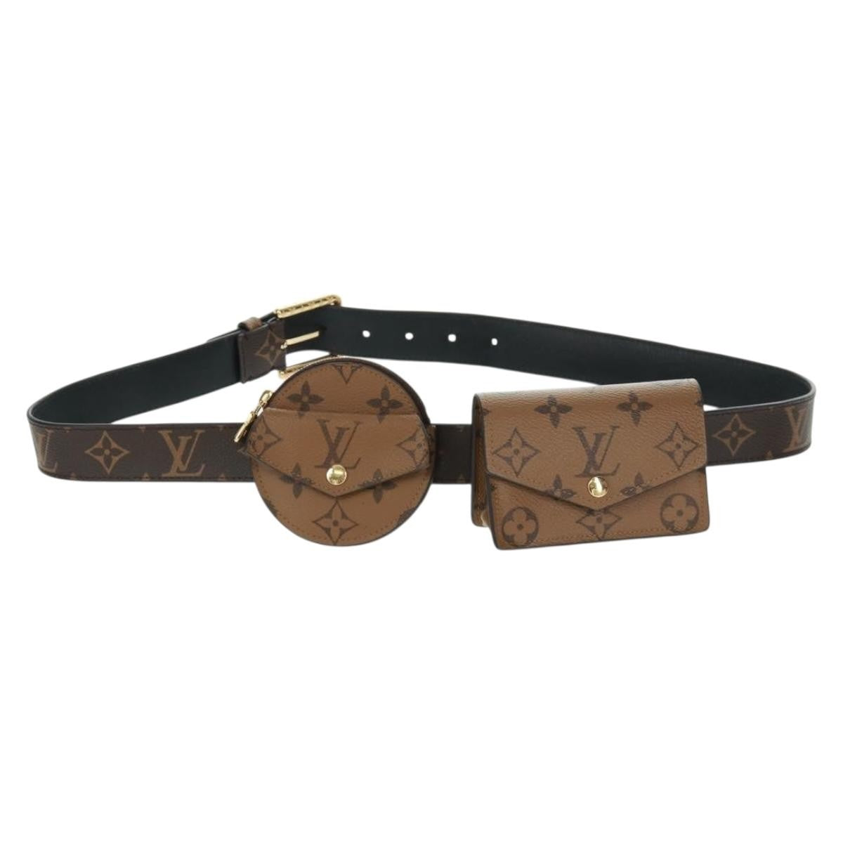 Louis Vuitton Daily Multi Pocket Belt Monogram Canvas Brown Canvas Wallets Accessory