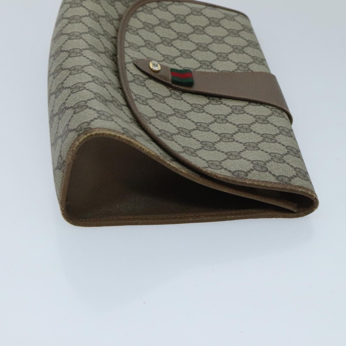 Gucci Sherry Line Pouch Canvas Beige Canvas Clutche & Pouche Bag (Pre-Owned)