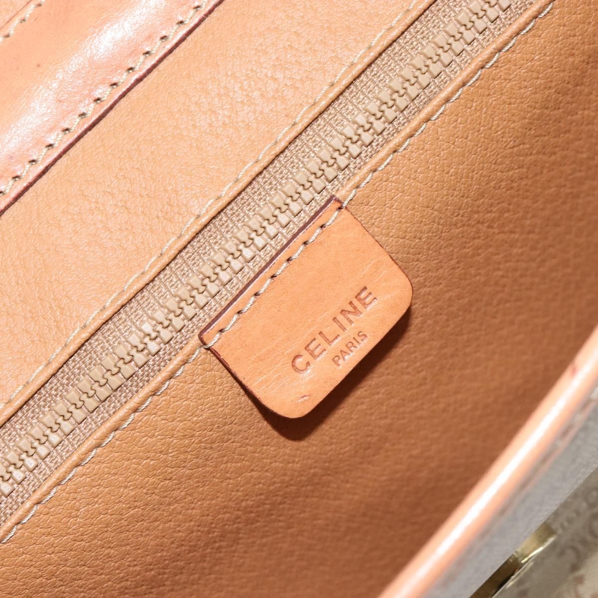 Celine Vintage Macadam Shoulder Bag Canvas Beige Canvas Shoulder Bag Bag