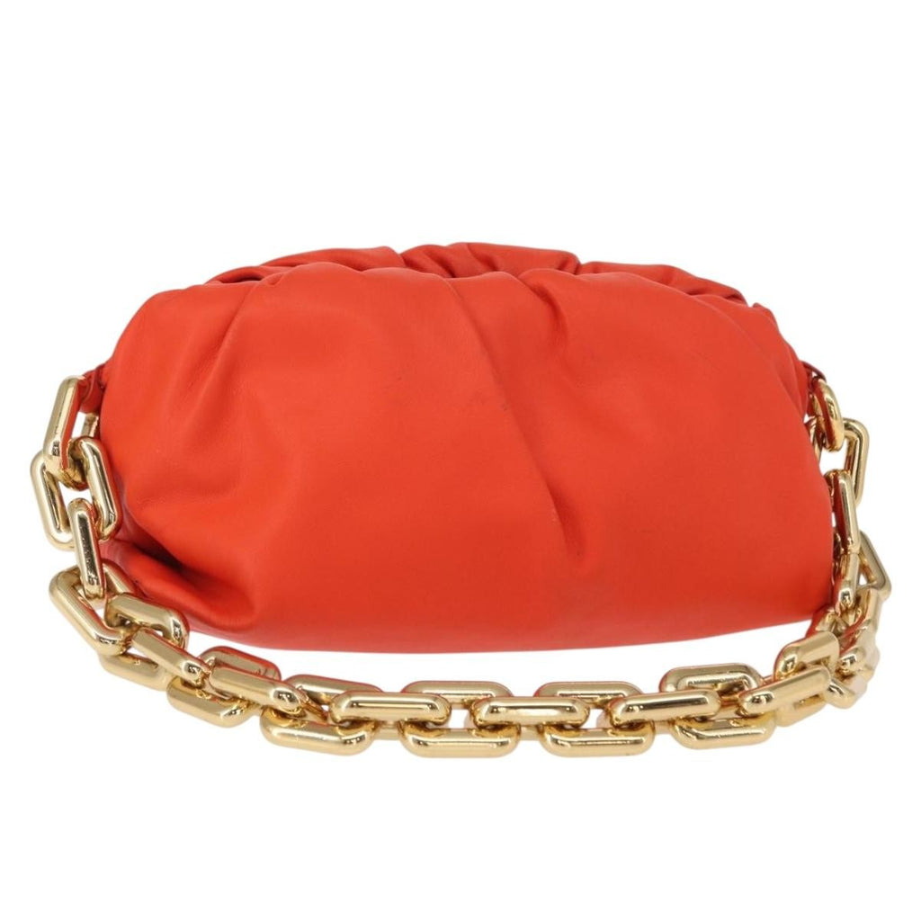 Bottega Veneta The Chain Pouch Leather Orange Leather Clutche & Pouche Bag