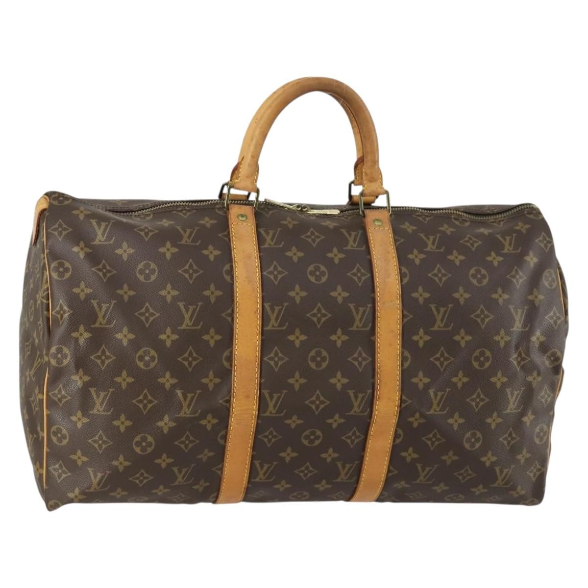 Louis Vuitton Keepall Bag Monogram Canvas Brown Canvas Travel Bag