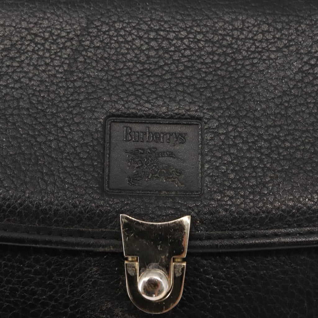 Burberry Vintage Handbag Leather Black Leather Handbag
