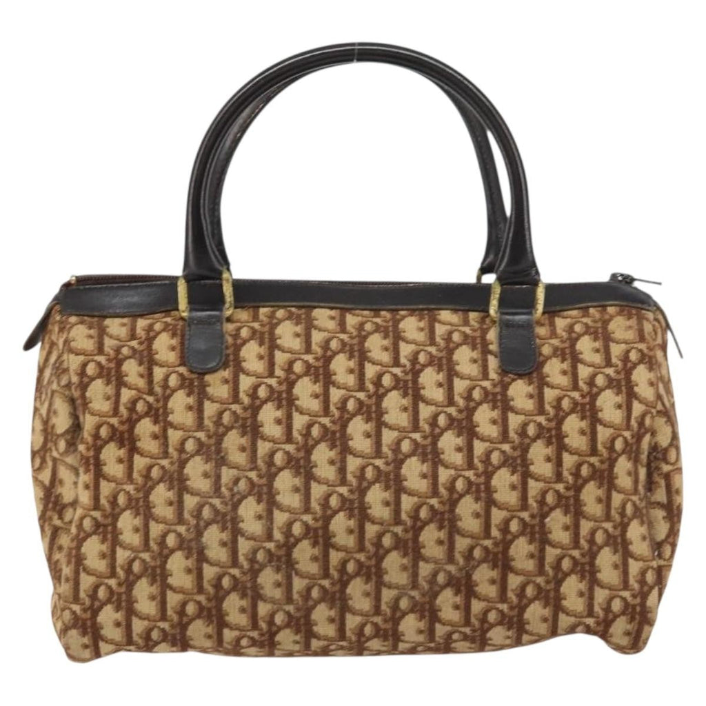 Christian Dior Vintage Cd Trotter Handbag Canvas Brown Canvas Handbag (Pre-Owned)