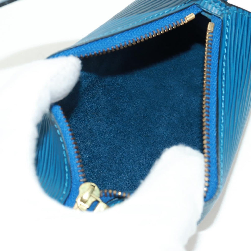 Louis Vuitton Soufflot Handbag Epi Leather Blue Leather Shoulder Bag