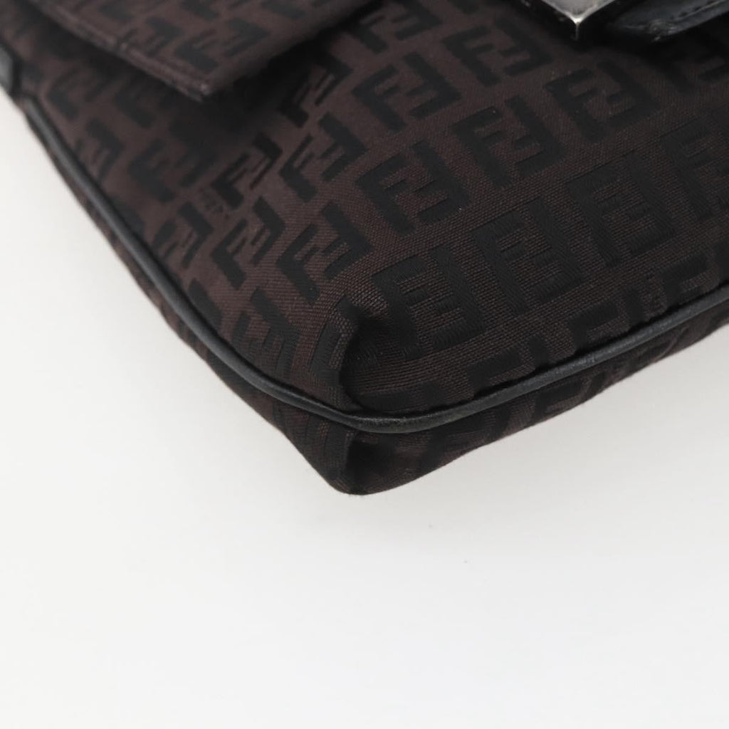 Fendi Vintage Flap Crossbody Bag Zucchino Canvas Brown Canvas Shoulder Bag Bag