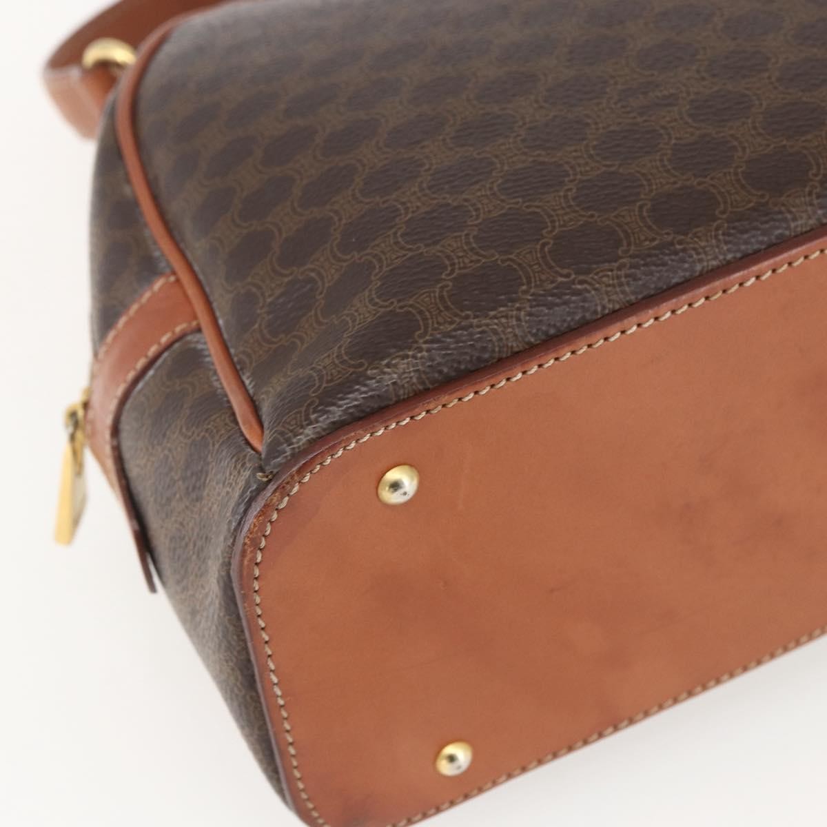 Celine Vintage Macadam Handbag Canvas And Leather Brown Canvas Handbag