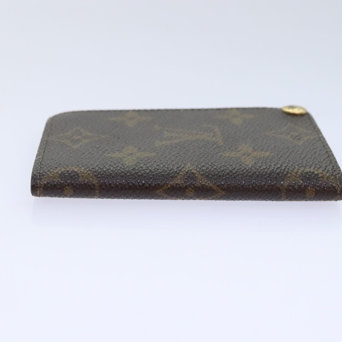 Louis Vuitton Porte Cartes Pression Card Case Monogram Canvas Brown Canvas Card Holders Accessory