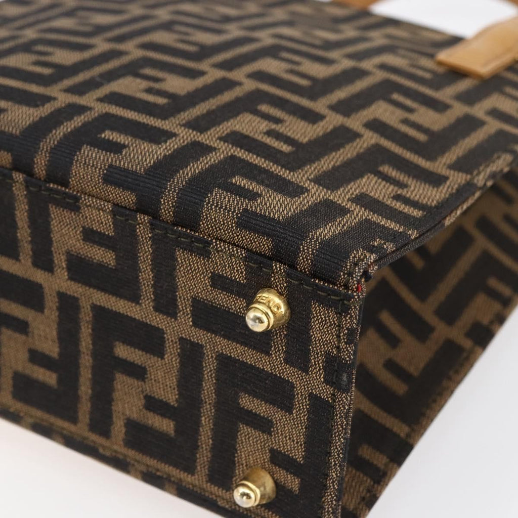 Fendi Vintage Top Handle Bag Zucca Canvas Brown Canvas Handbag