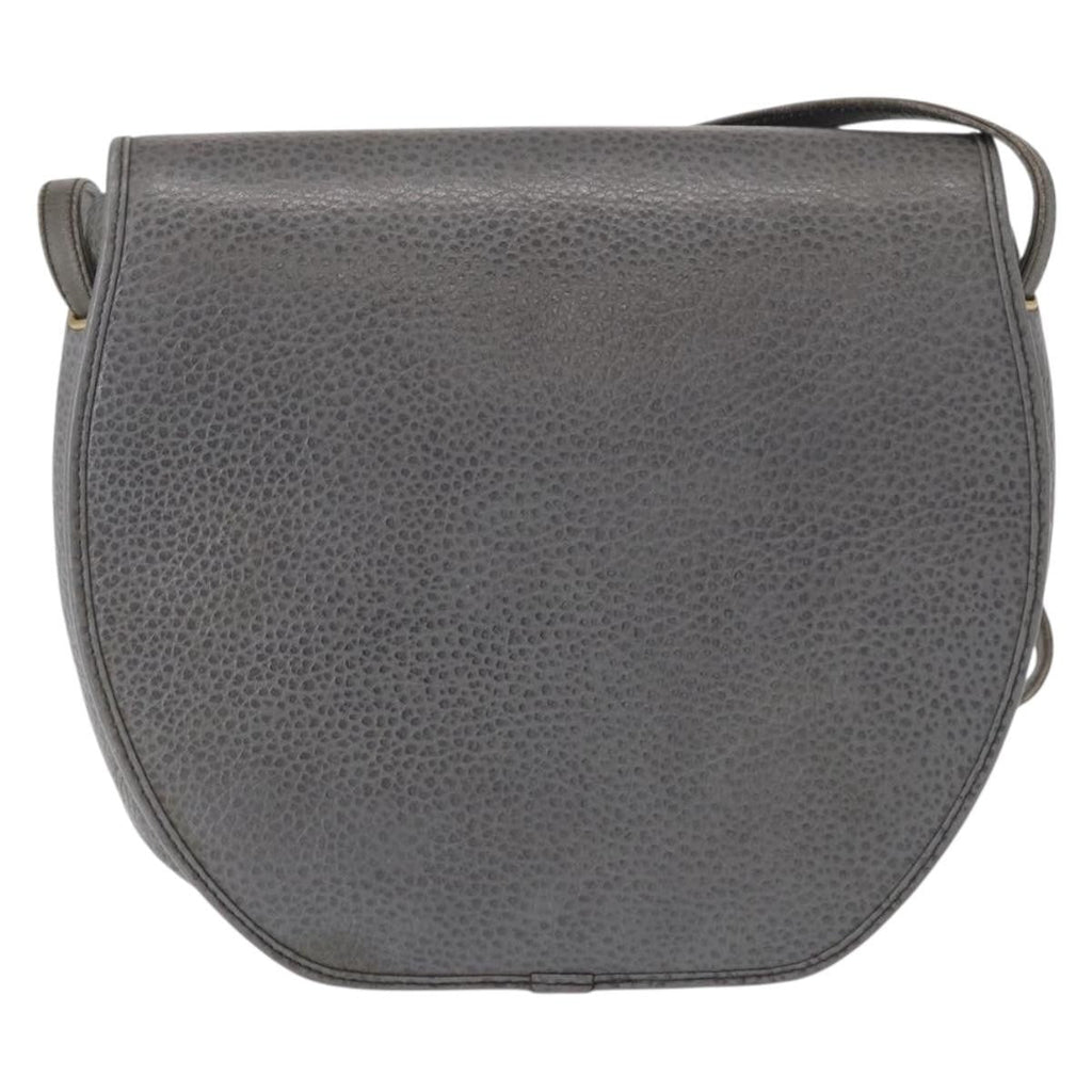 Christian Dior Vintage Cd Logo Shoulder Bag Leather Gray Leather Shoulder Bag Bag (Pre-Owned)
