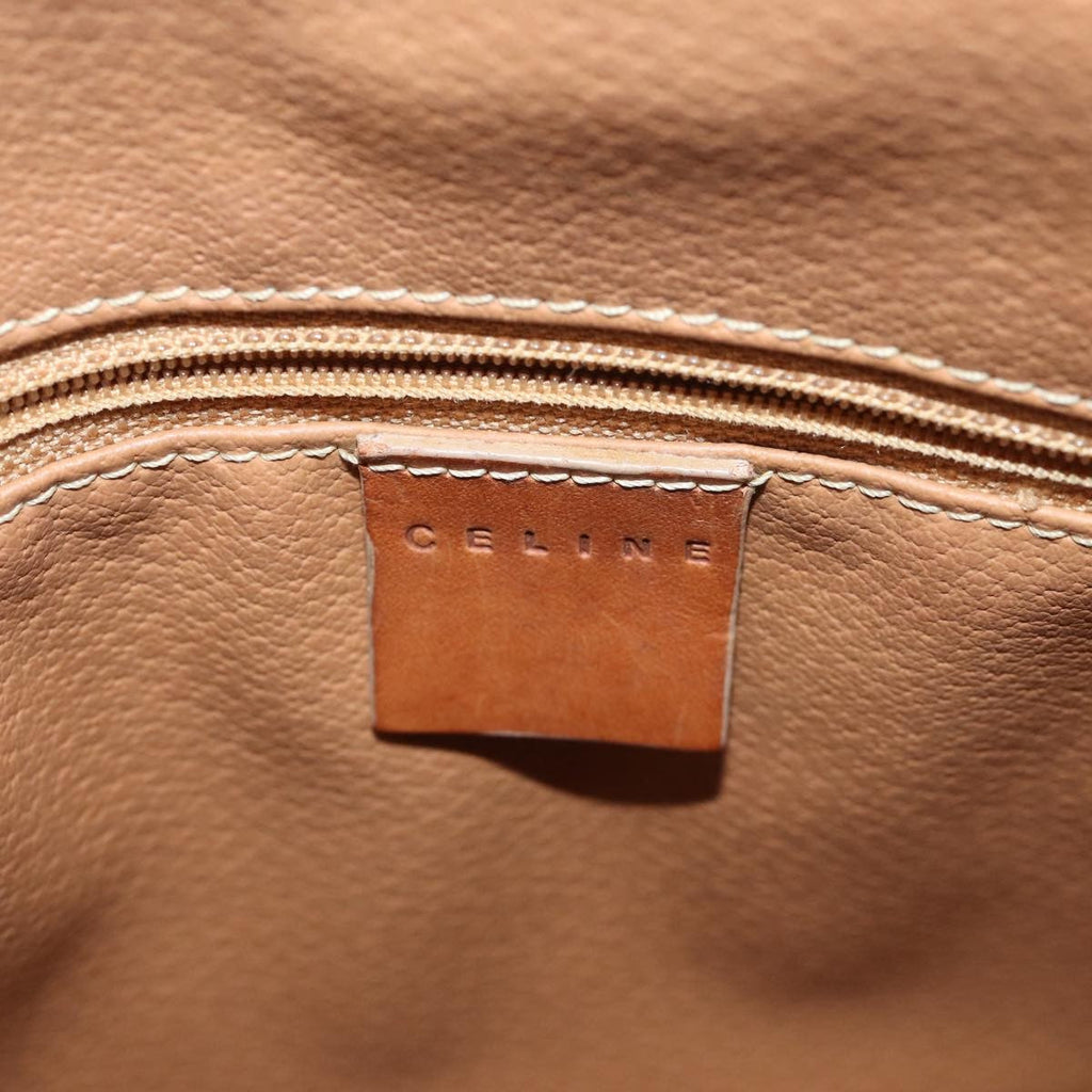 Celine Vintage Macadam Handbag Canvas And Leather Brown Canvas Handbag