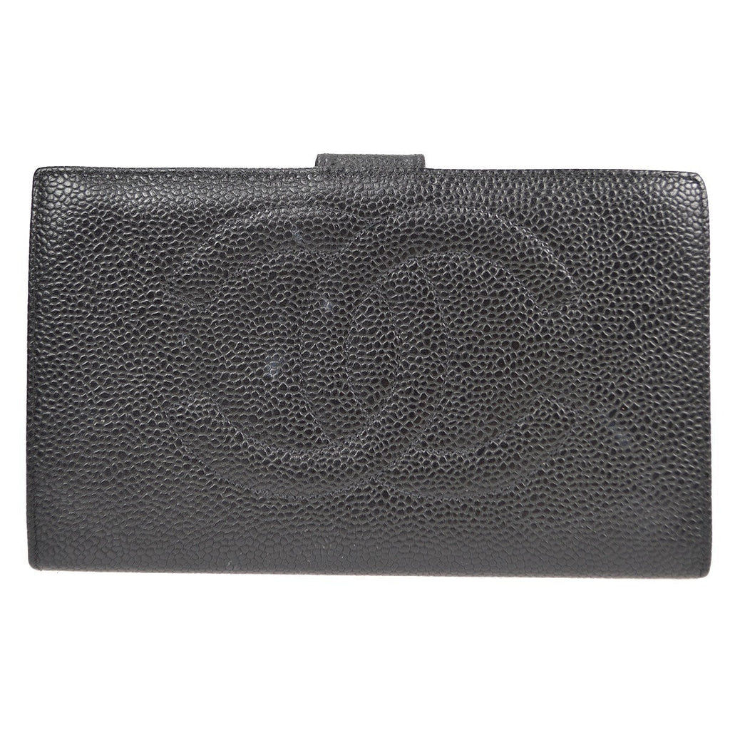 Chanel Timeless Cc French Wallet Caviar Black Leather Wallets Accessory