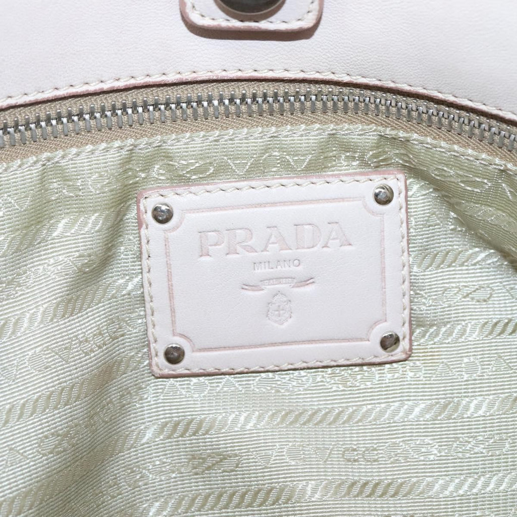 Prada Buckle Strap Shoulder Bag Leather Beige Leather Shoulder Bag Bag
