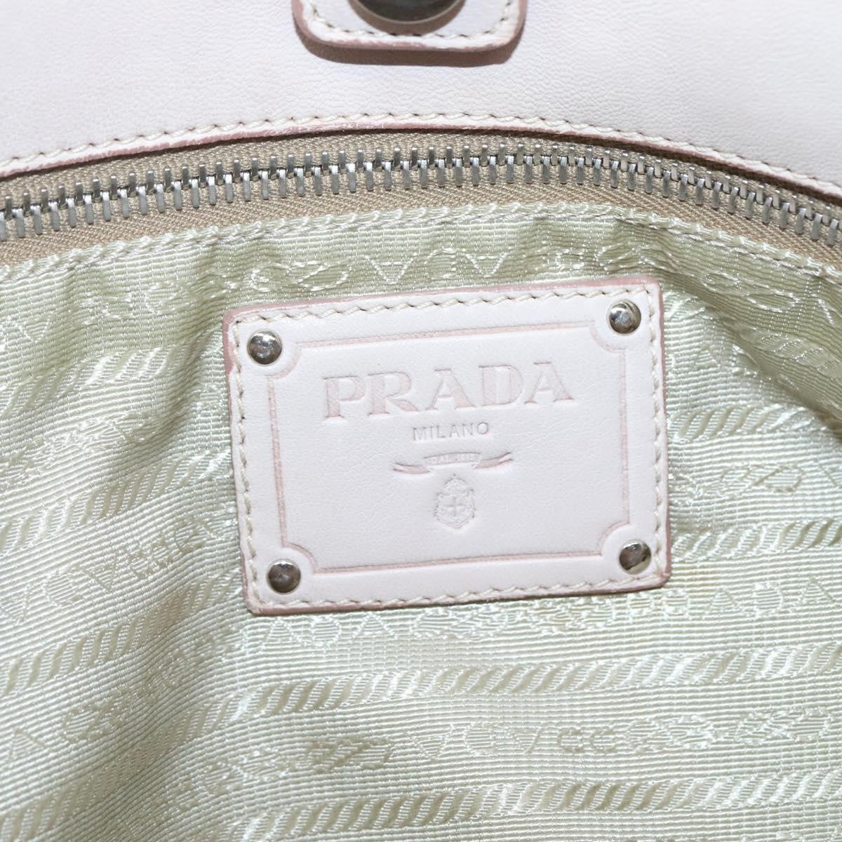 Prada Buckle Strap Shoulder Bag Leather Beige Leather Shoulder Bag Bag