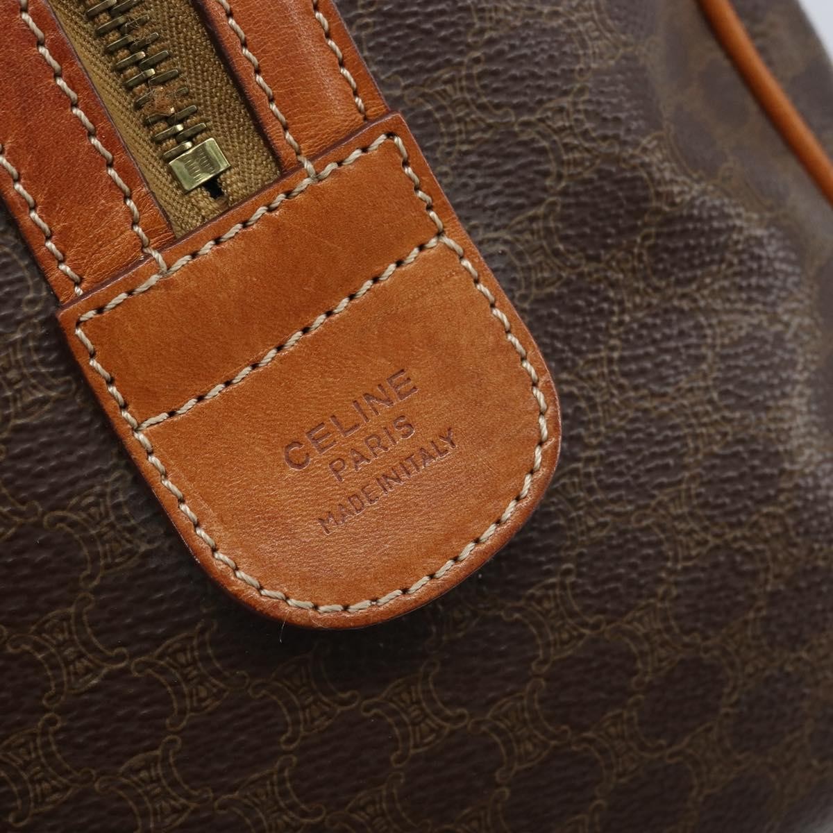 Celine Vintage Duffle Bag Canvas And Leather Brown Canvas Travel Bag Bag