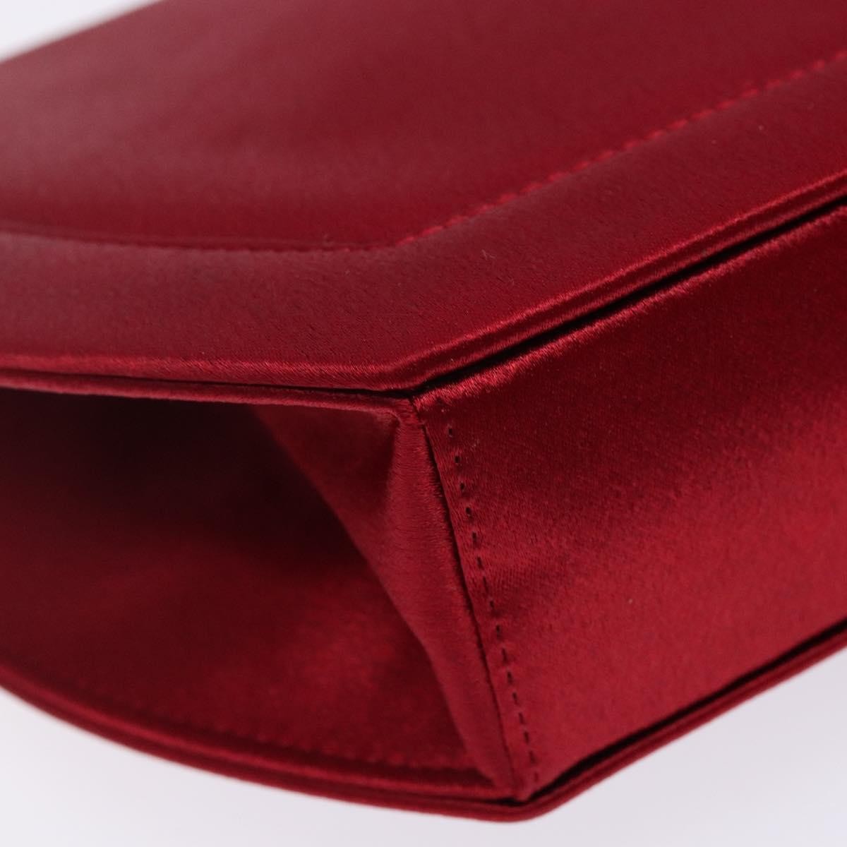 Saint Laurent Vintage Flap Crossbody Bag Silk Red Satin Clutche & Pouche Bag (Pre-Owned)
