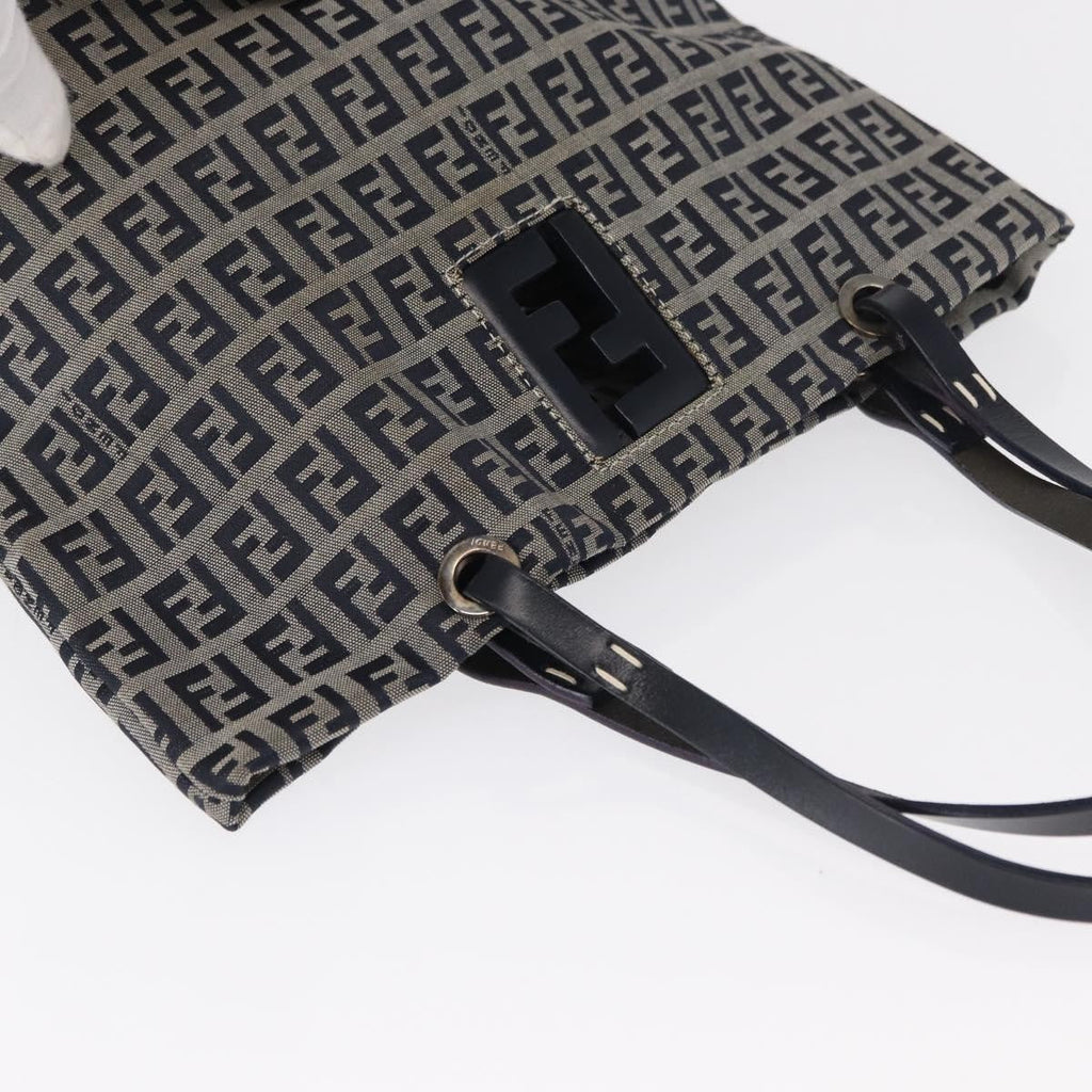 Fendi Shopping Tote Zucchino Canvas Navy Canvas Tote Bag Bag