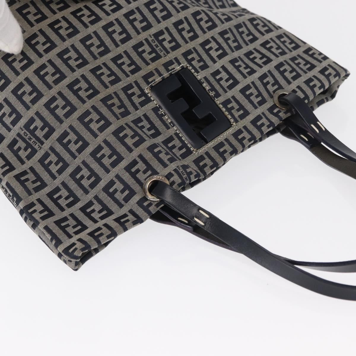 Fendi Shopping Tote Zucchino Canvas Navy Canvas Tote Bag Bag