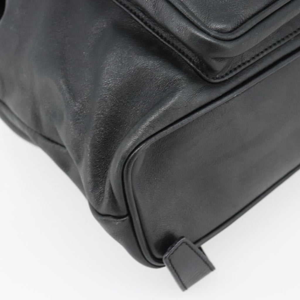 Gucci Vintage Bamboo Backpack Leather Black Leather Backpack Bag (Pre-Owned)
