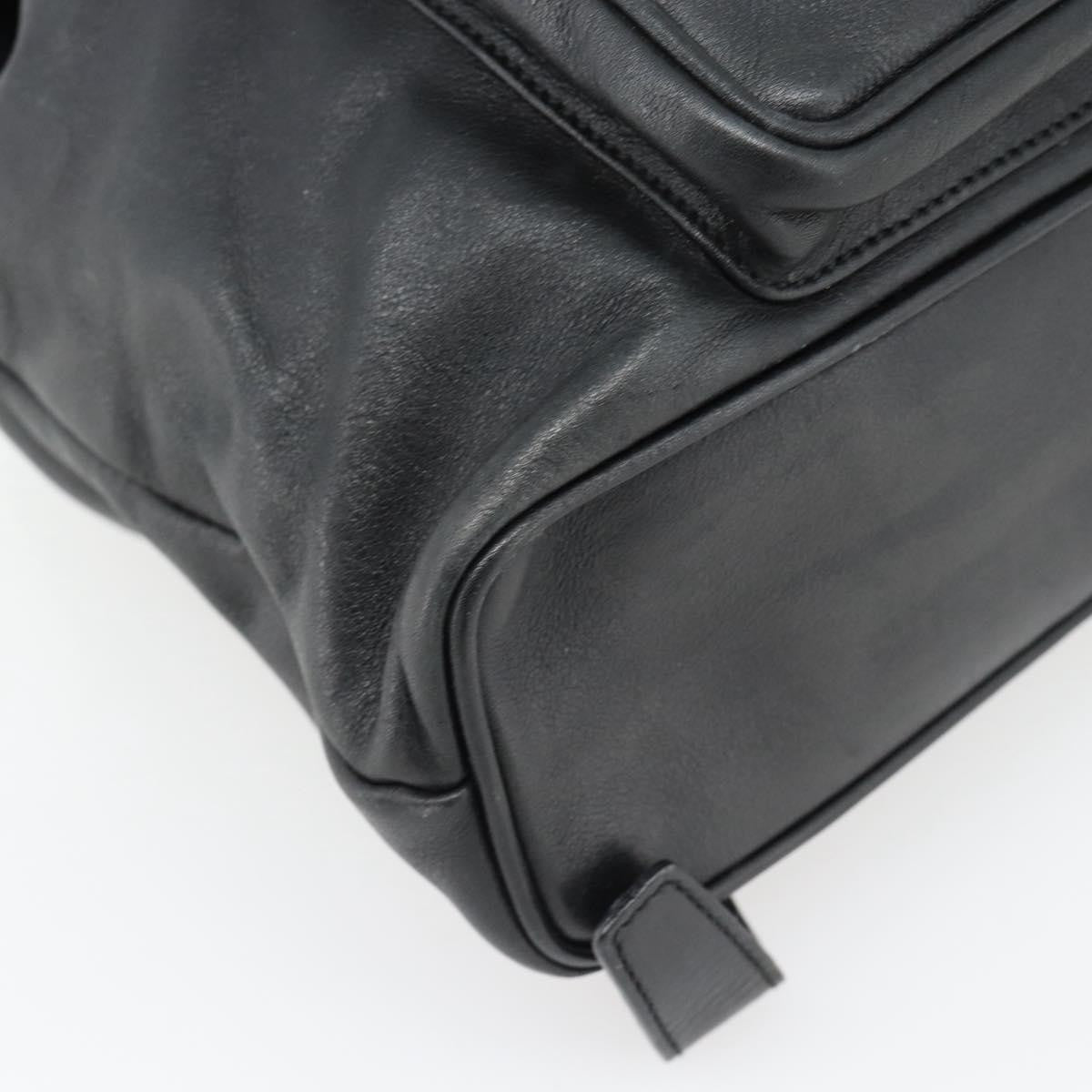 Gucci Vintage Bamboo Backpack Leather Black Leather Backpack Bag (Pre-Owned)