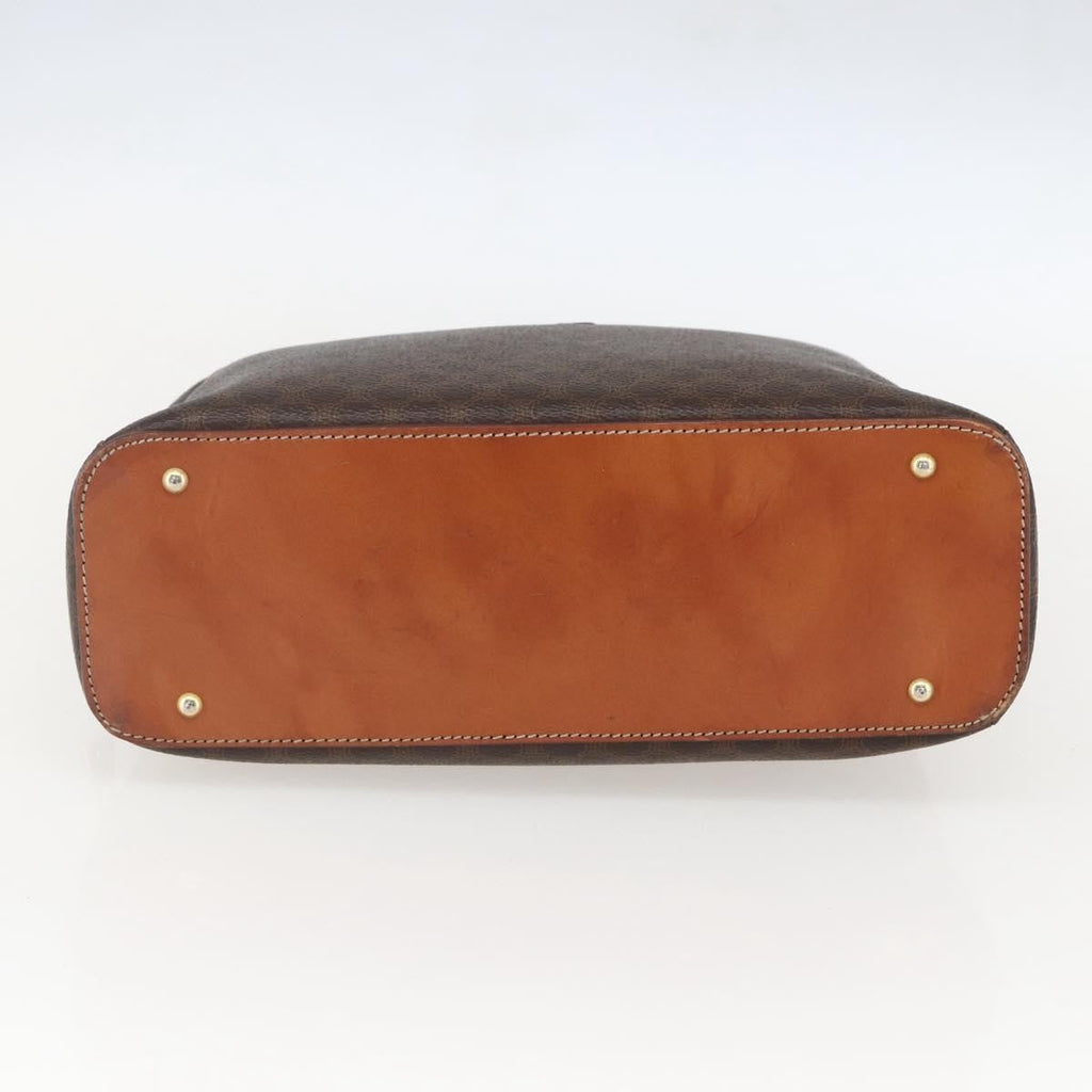 Celine Vintage Macadam Handbag Canvas And Leather Brown Canvas Handbag