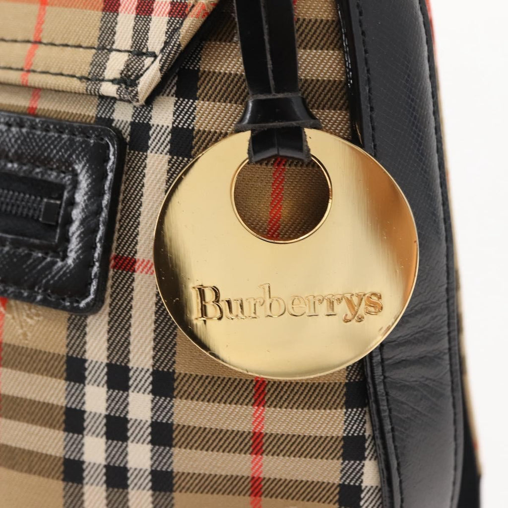 Burberry Nova Check Shoulder Bag Canvas Beige Canvas Shoulder Bag