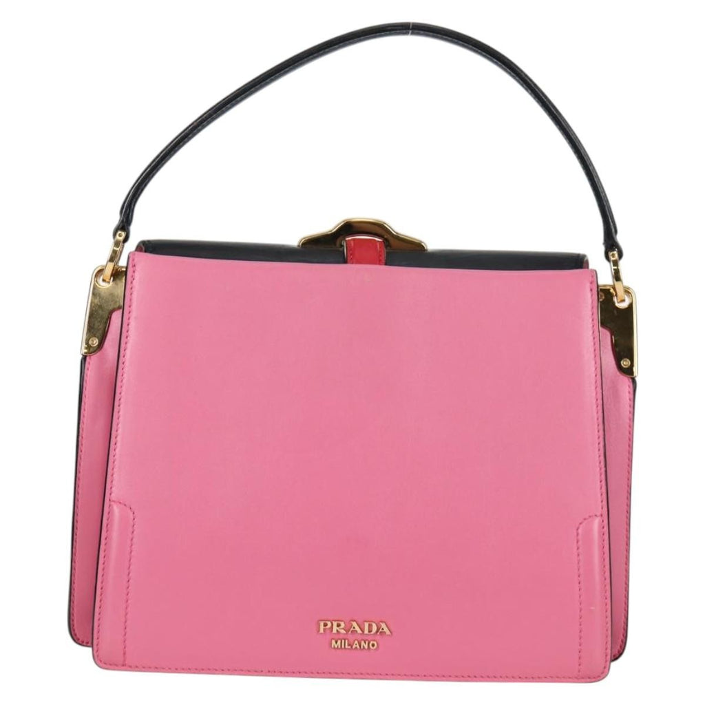 Prada Belle Top Handle Bag City Calf Pink Leather Bag