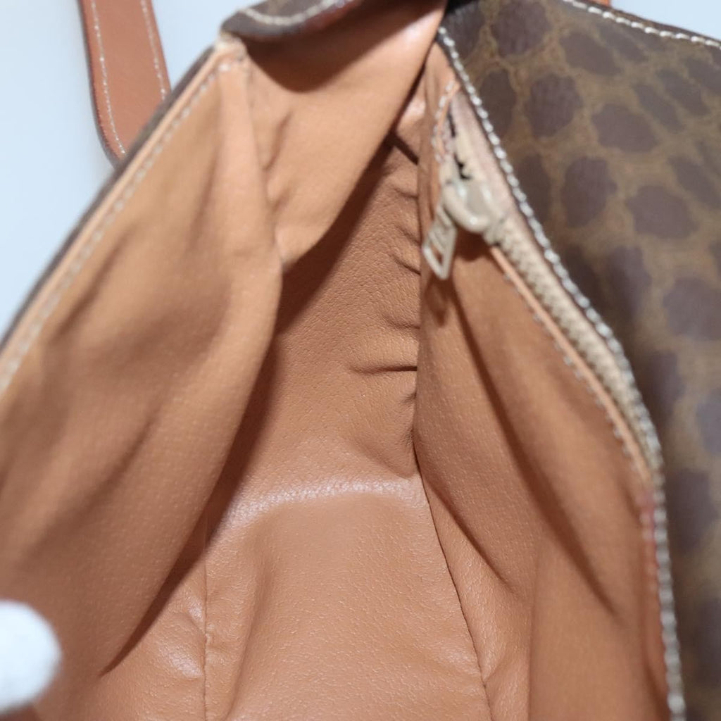 Celine Vintage Macadam Shoulder Bag Canvas And Leather Brown Canvas Shoulder Bag Bag
