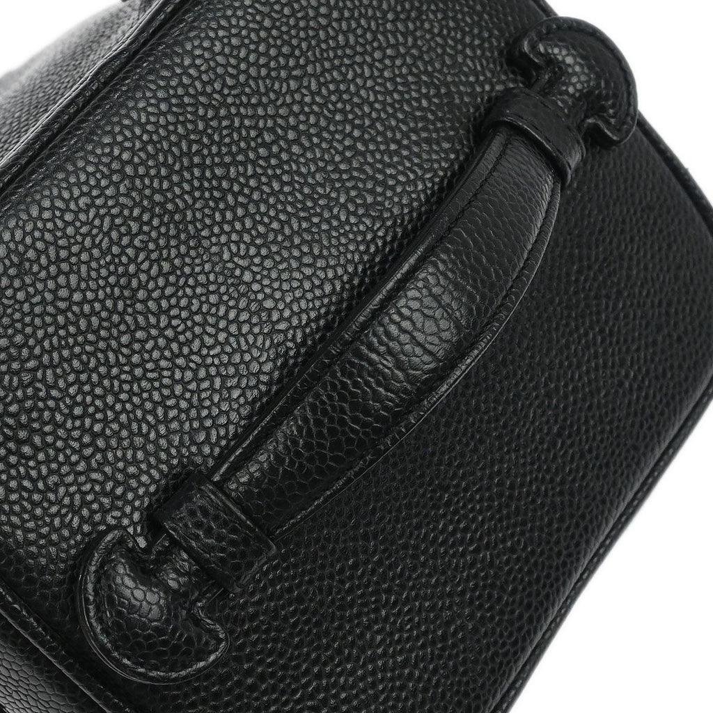 Chanel Vintage Timeless Cosmetic Case Caviar Black Leather Handbag