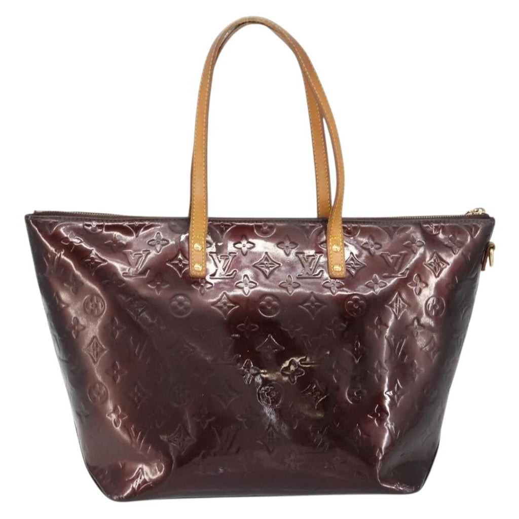 Louis Vuitton Bellevue Handbag Monogram Vernis Purple Patent_Leather Tote Bag