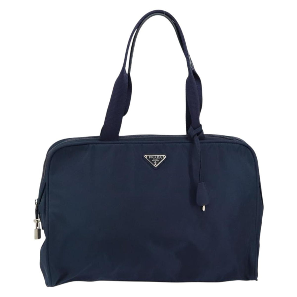 Prada Zip Around Tote Tessuto Navy Nylon Handbag