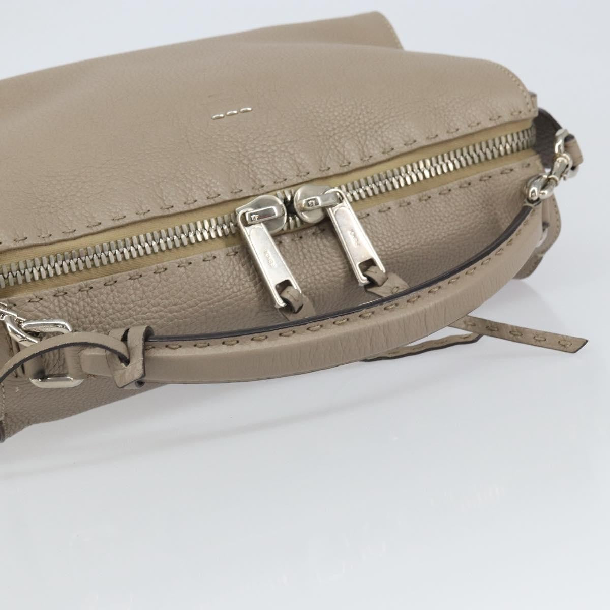 Fendi Selleria Lei Bag Leather Gray Leather Handbag