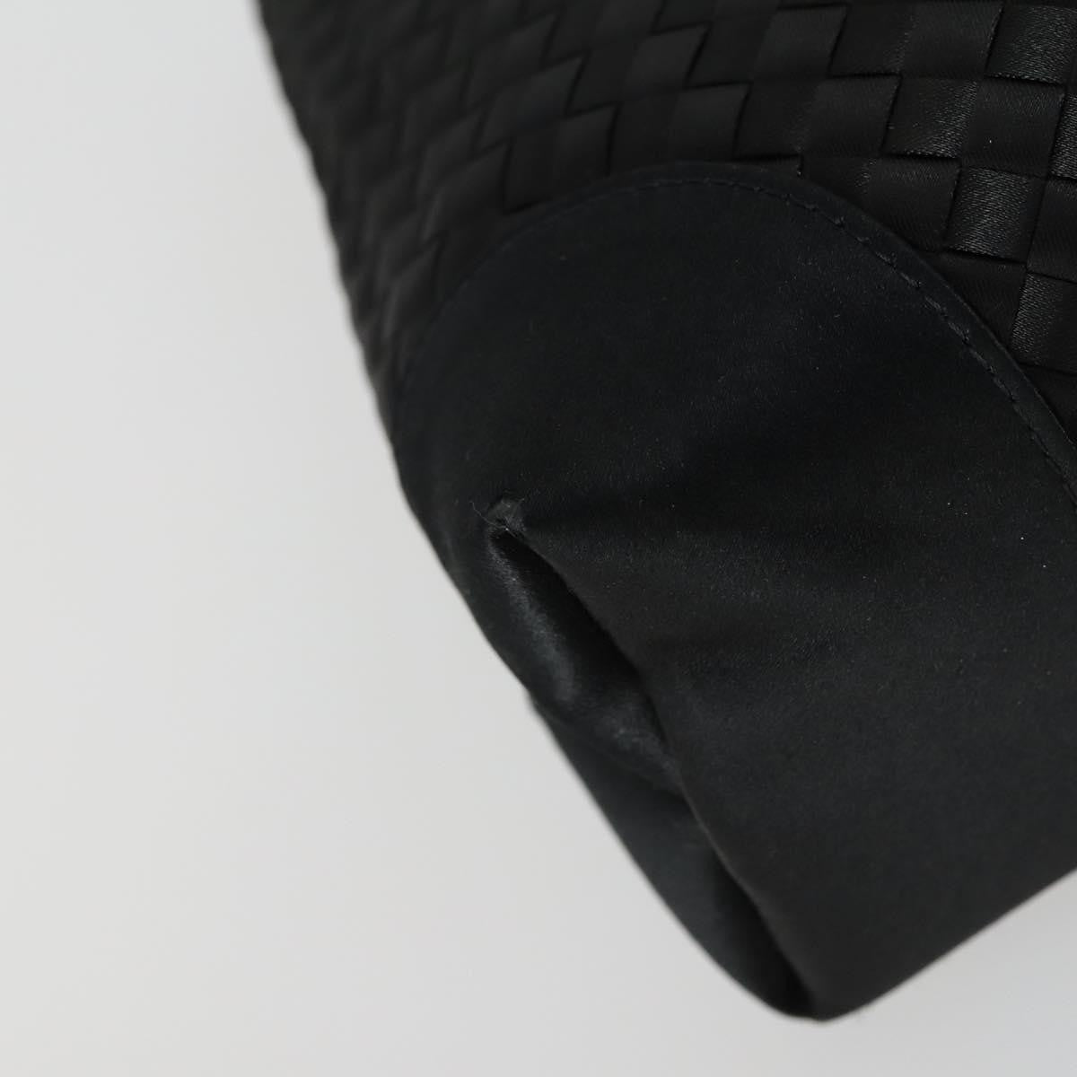 Bottega Veneta Intrecciato Handbag Satin Black Satin Handbag