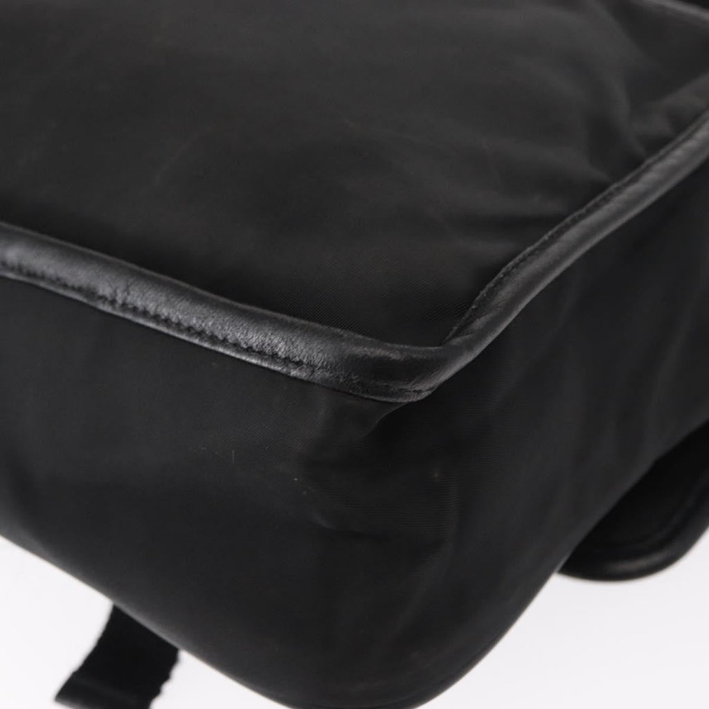 Prada Logo Flap Messenger Bag Tessuto Black Nylon Shoulder Bag Bag