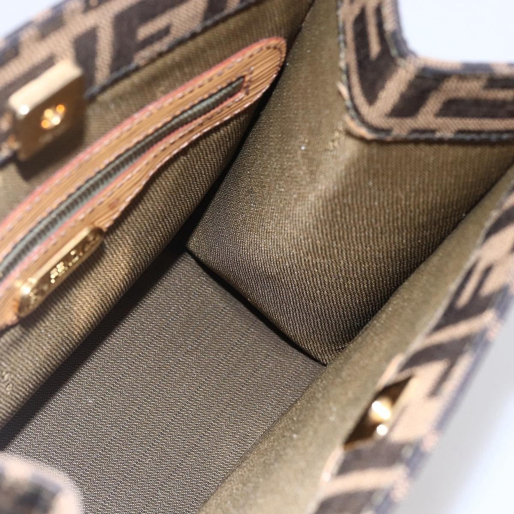 Fendi Vintage Top Handle Bag Zucca Canvas Brown Canvas Handbag