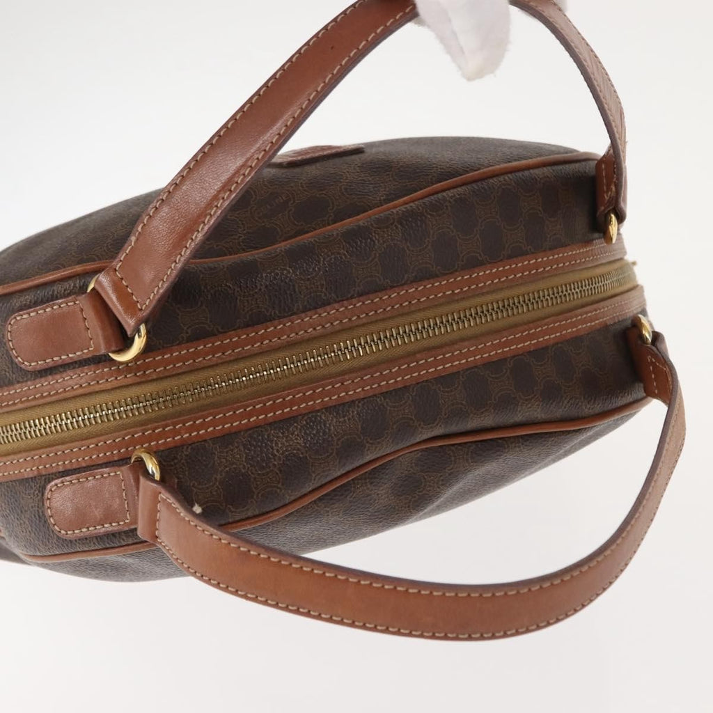 Celine Vintage Macadam Handbag Canvas And Leather Brown Canvas Handbag