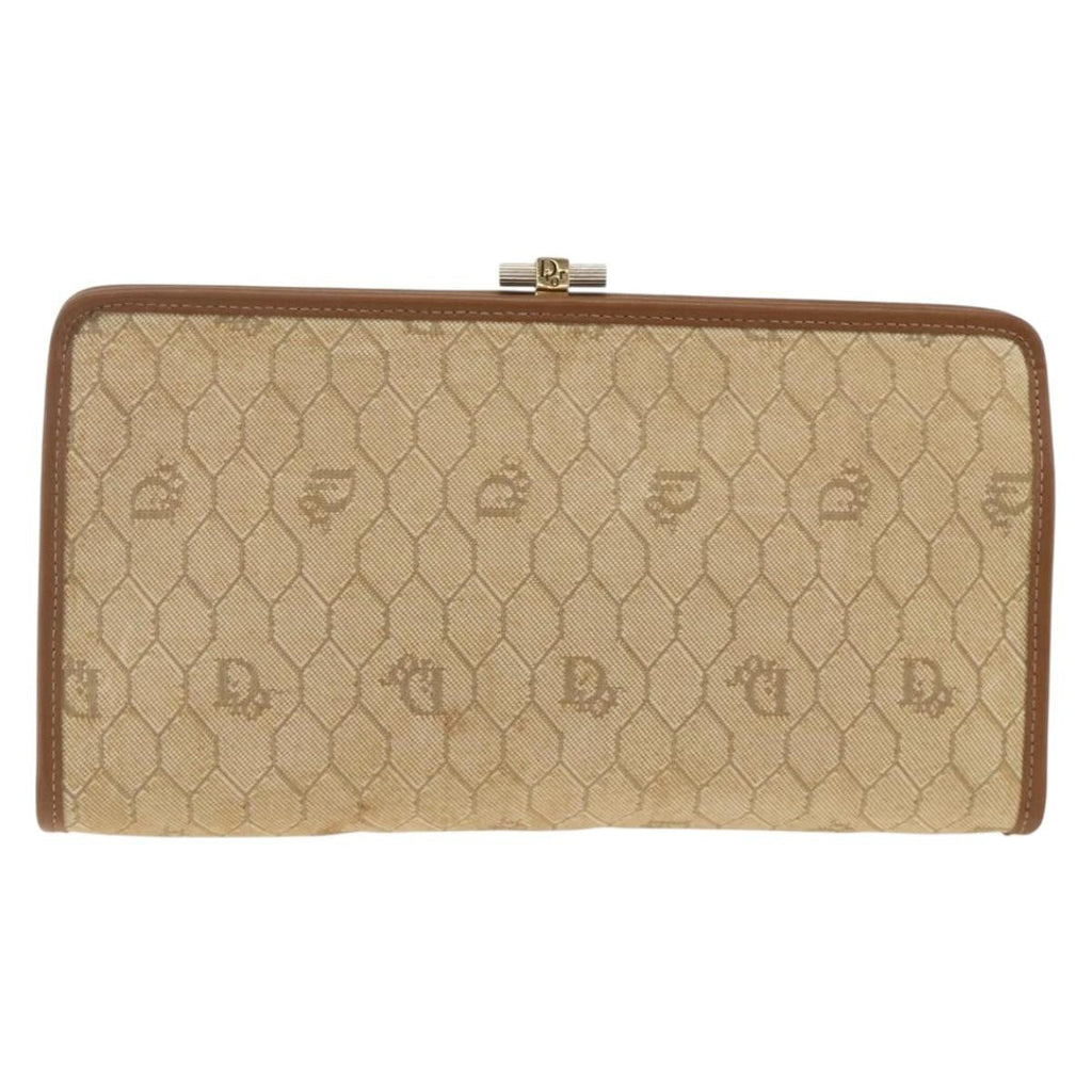 Christian Dior Vintage Honeycomb Clutch Canvas Beige Canvas Clutche & Pouche Bag (Pre-Owned)