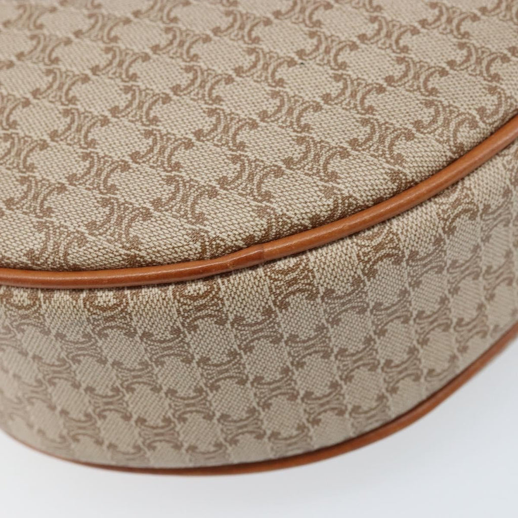 Celine Vintage Macadam Shoulder Bag Canvas And Leather Beige Canvas Shoulder Bag Bag