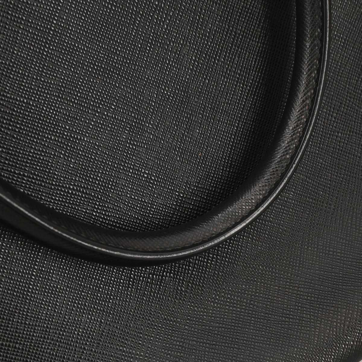 Prada Grommet Galleria Double Zip Tote City Calfskin Black Leather Shoulder Bag Bag