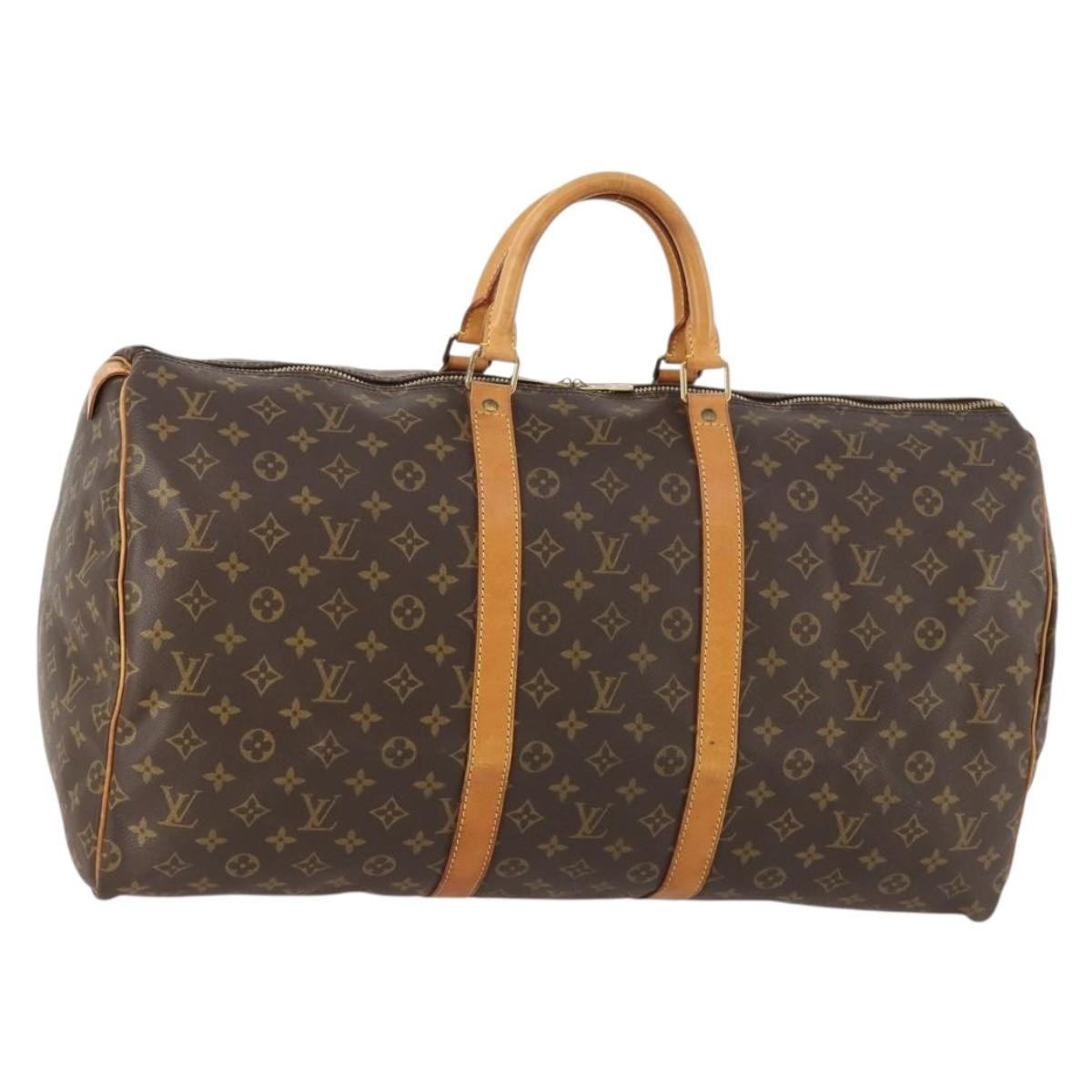 Louis Vuitton Keepall Bag Monogram Canvas Brown Canvas Travel Bag