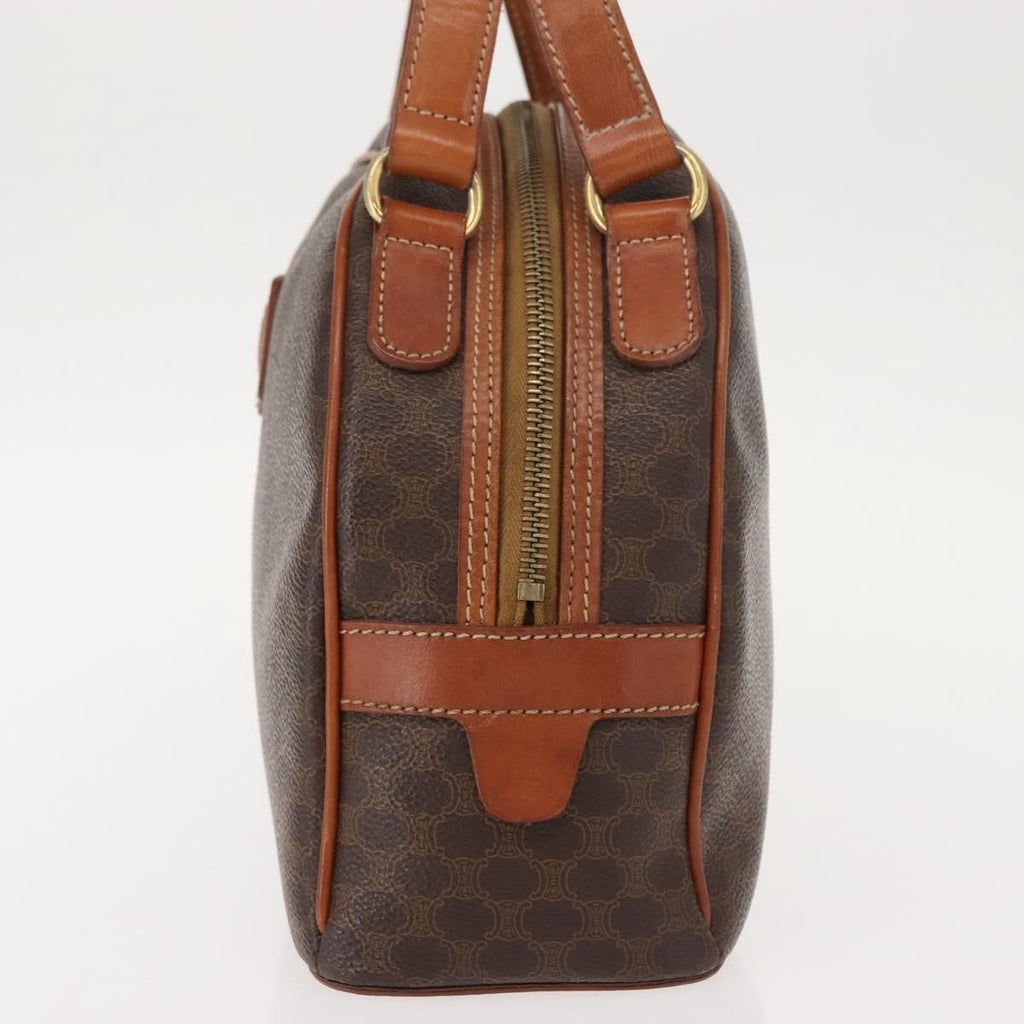 Celine Vintage Macadam Handbag Canvas And Leather Brown Canvas Handbag